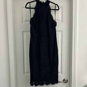 Eliza J Elegant Black Lace Dress